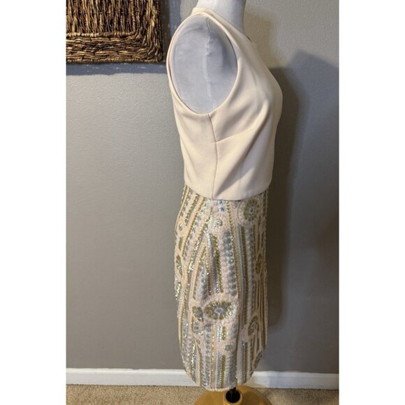 ASOS Sequin Scuba Sheath Dress 8 Stretch Party Wedding Cruise Washable - Picture 6 of 11